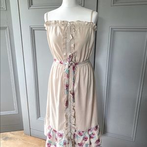 Pampelone NWOT midi linen embroidered sundress